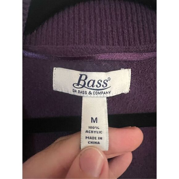 Bass GH Bass & Company Purple Sweater Cardigan Woman’s Size Medium - Picture 4 of 5